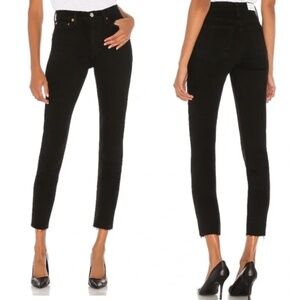 RE/DONE Originals High Rise Ankle Crop Jeans Black Women’s Size 28